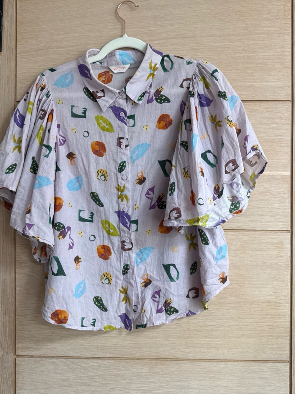 gorman Lavender Multicolor Printed Button-Front Blouse
